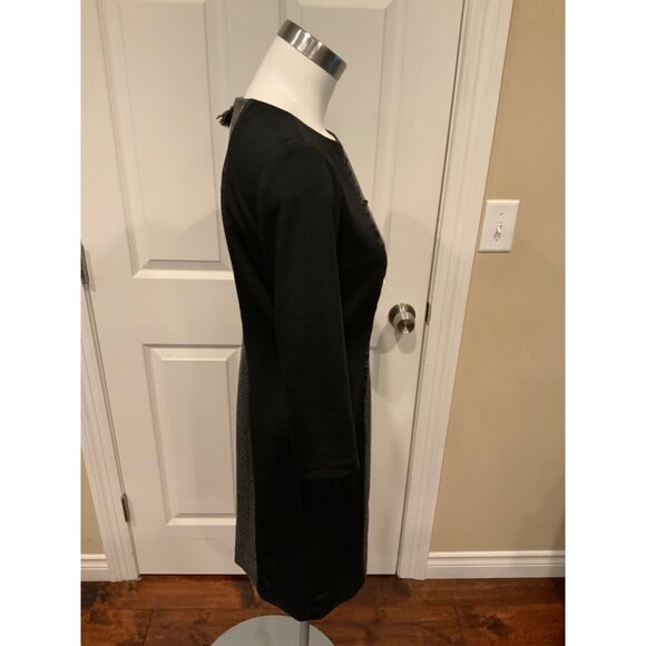 Tahari Arthur S. Levine Black & Gray Houndstooth Studded Dress, Size 4 - Picture 3 of 7
